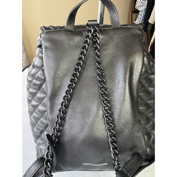 Rebecca Minkoff Love Backpack Leather Black Quilted Chain main image 12